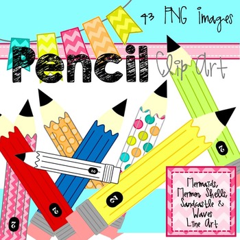 Pencil Colors Clipart Set | Colorful Drawing Supplies | Artistic Tools |  Digital Illustrations