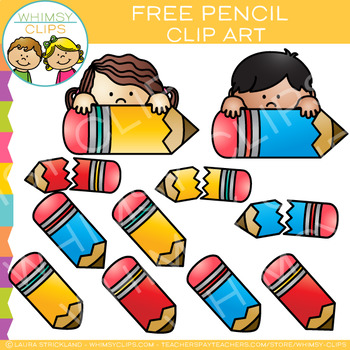 Preview of Free School Pencil Kids Clip Art