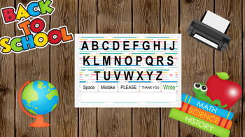 Preview of Pencil Communication Alphabet sentence builder montessori ABA, OT therapy