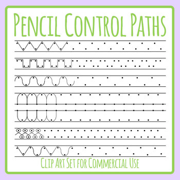 pencil control paths for tracing continuing the path clip art commercial use