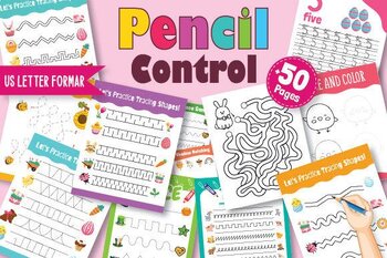 Preview of Pencil Control Tracing Workbook for Kids