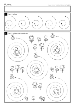 pencil control worksheets curved lines by lavinia pop tpt