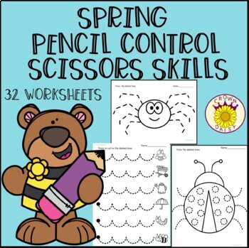 Preview of Spring Pencil Control and Scissors Skills