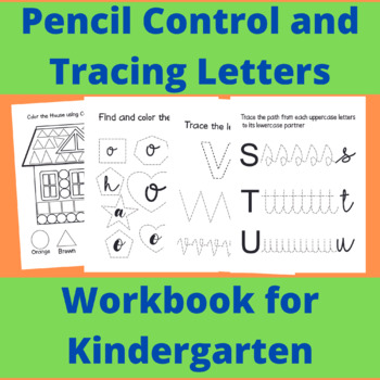 Preview of Pencil Control and Tracing Letters Workbook for Kindergarten