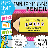 Pencil Name Craft - Back to School Activities
