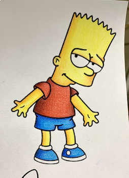 Pencil Crayon Shading - Bart Simpson Step by Step by Karen Bourassa