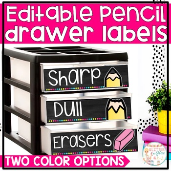 Preview of Pencil Drawer Labels to Stay Organized - Editable Pencil Management System