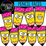 Pencil Faces: School Clipart {Creative Clips Clipart}