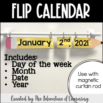 Pencil Flip Calendar by The Adventure of Learning TPT