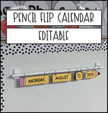 Pencil Flip Calendar | 2 Font Options and EDITABLE!