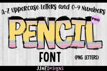 Preview of Pencil Font (PNG Letters)