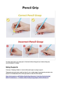 Preview of Pencil Grip Advice For Parents