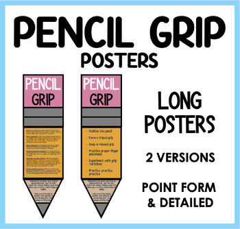 Preview of Pencil Grip Classroom Posters | Detailed & Point Form Instructions