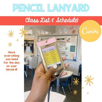 FREE Lanyard Class List or Schedule - Printable Editable Roster ID