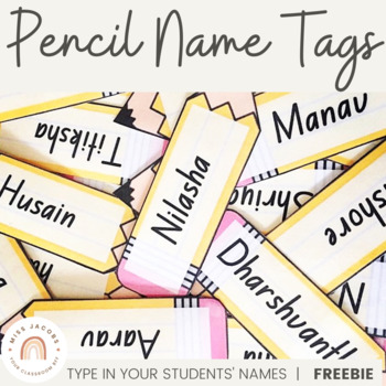 Preview of Pencil Name Tags FREE | Pencil Labels