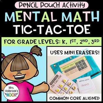 Preview of Pencil Pouch Activity - Mental Math Tic-Tac-Toe