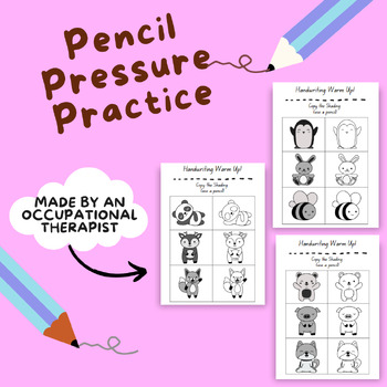 Preview of Pencil Pressure Handwriting Warm-Up Worksheet | Occupational Therapy Resource|