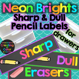 Pencil Sharp and Dull Drawer Labels - Classroom Decor - Ne