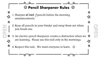 Class Rules Pencils, Teacher Pencils, Classroom Rules Pencils