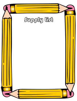Preview of Pencil Supply List
