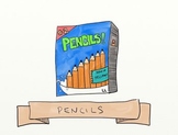 Pencil Supply Tag Clip Art