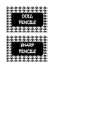 Pencil Tags made in houndstooth