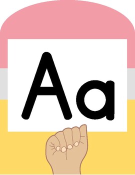 Preview of Pencil Theme Alphabet With and Without ASL Alphabet