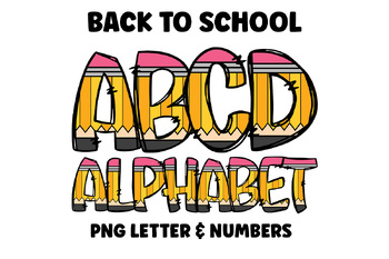 Preview of Pencil alphabet doodle font letters and number