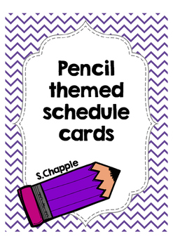 Preview of Pencil themed schedule cards