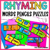 Pencils Rhyming Puzzles Activity - Kindergarten Back to Sc