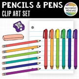 Pencils and Pens Clip Art Set