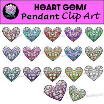 Heart Gems Clip Art {made by Succulent Teaching LLC} by Succulent Teaching  LLC