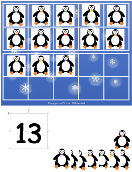 Preview of Penguin 10 Frame, Online, Virtual learning and printable, Christmas, Winter