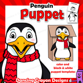 Penguin Craft Activity | Printable Paper Bag Puppet Template