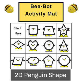 Preview of Penguin 2D Shape Bee-Bot Mat Activities