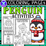 Penguin Activities Coloring Pages & Writing Paper Art Acti