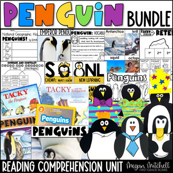 Preview of Penguin Activities Fiction & Nonfiction Reading Comprehension Bundle | Tacky