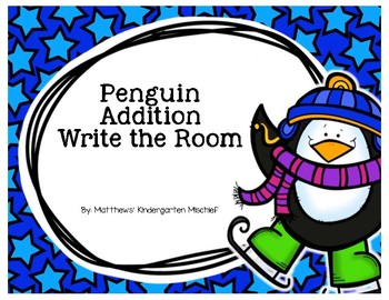 Preview of Penguin Addition Write the Room