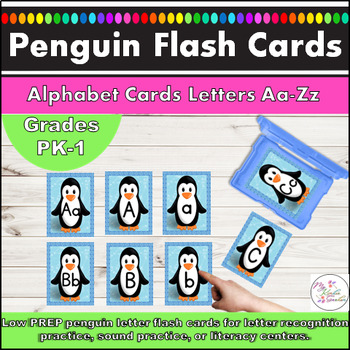 Penguin Alphabet Letter Flashcards Uppercase and Lowercase by My Kinder ...