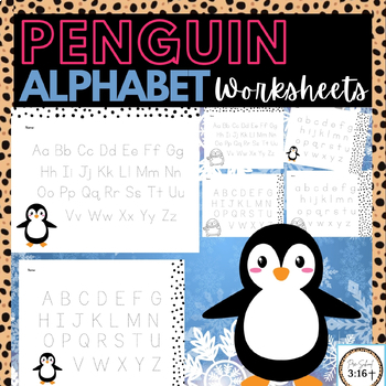 Penguin Alphabet Worksheets| Winter Alphabet| Alphabet Tracing Worksheets
