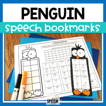 Preview of Penguin Articulation Speech Bookmark Craft