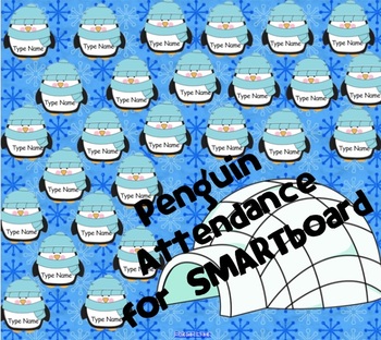 Preview of Penguin Attendance for SMARTboard