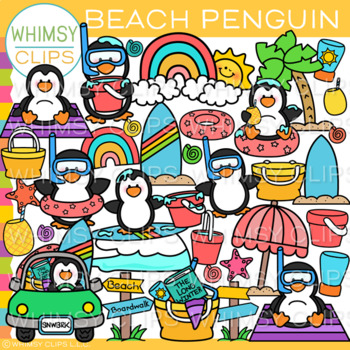 Summer penguin clipart Penguins digital clipart Summer animal png Summer party png Beach clipart Penguin vector Tropical clipart EPS PNG