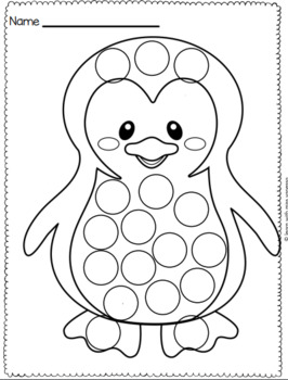 Penguin Bingo Dot Marker Sheets - Preschool Fine Motor Bingo Dauber DOTTERS