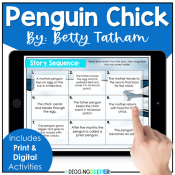 Preview of Penguin Chick Print & Digital Reading Comprehension Activities