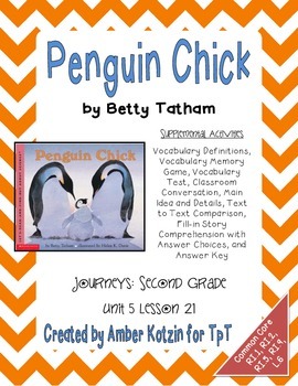 Preview of Penguin Chick Supplemental Activities 2nd Grade Journeys Unit 5, Lesson 21