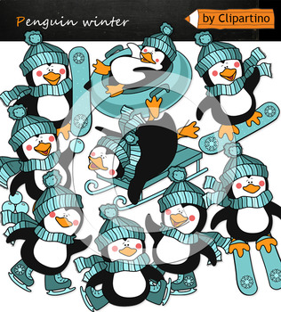 Preview of Winter games Penguins Clip Art commercial use