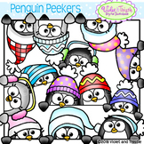 Penguin Clipart Cute Winter Penguin Page Topper Peeker Fun