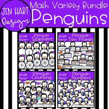 Preview of Penguin Clipart - Math Variety Bundle {Jen Hart Clipart}