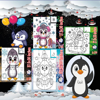 Preview of Penguin Collaborative Poster Art Bundle-Winter-Arctic Animal